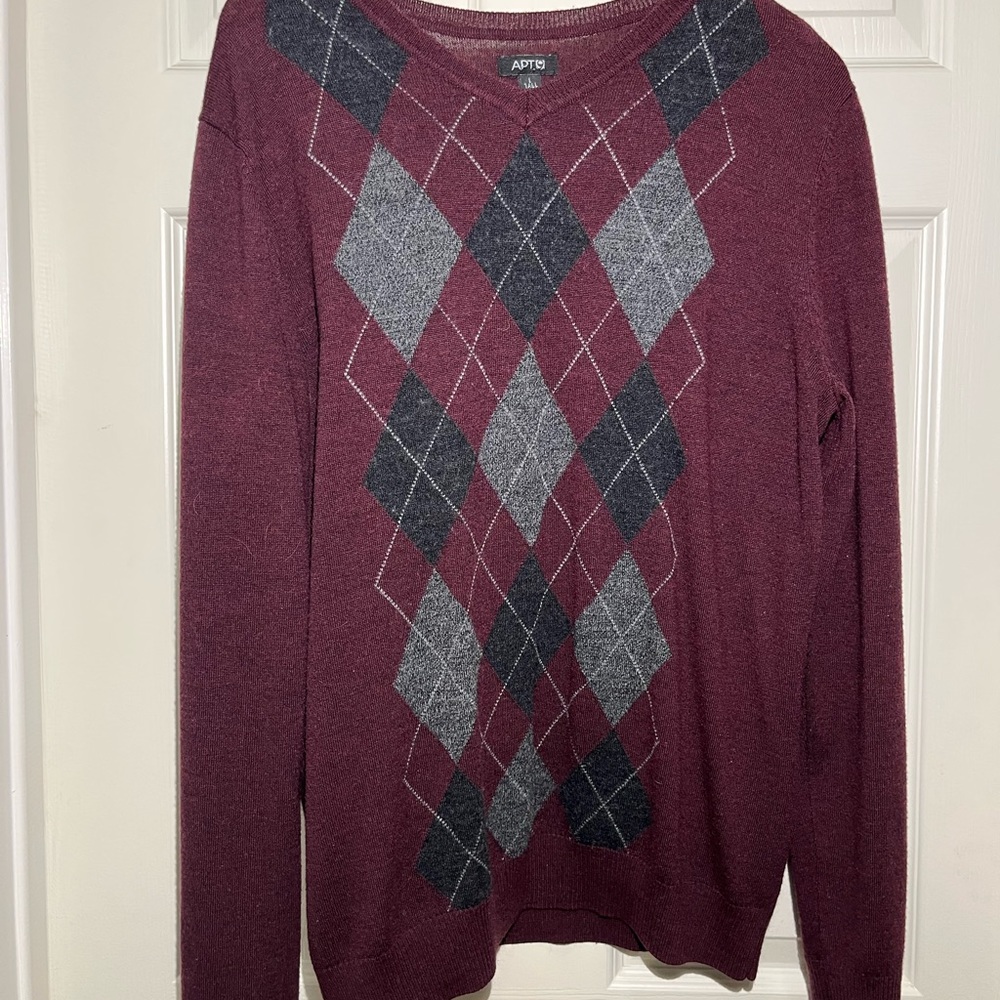 Maroon Argyle sweater